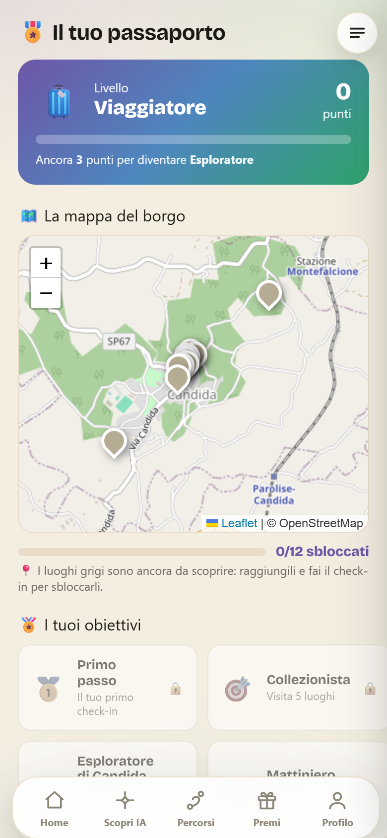Il passaporto digitale con la mappa del borgo