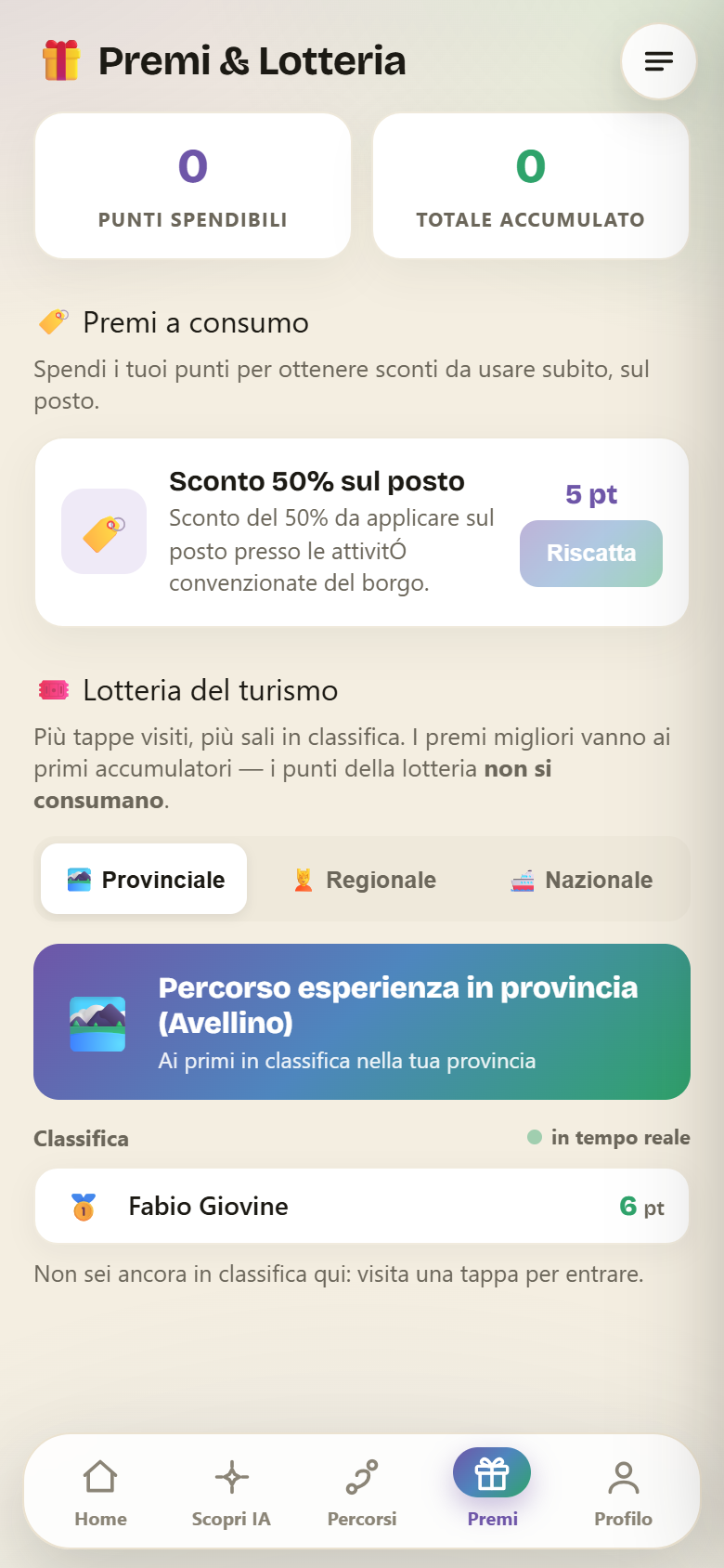Premi e Lotteria del turismo