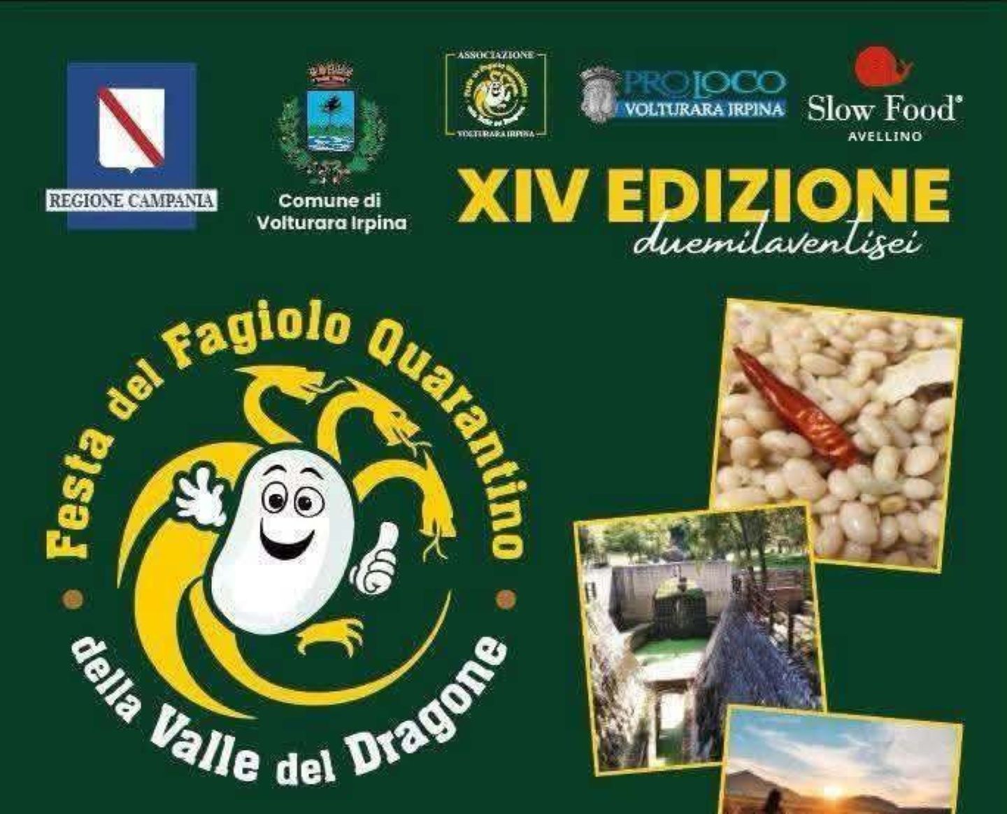 Locandina: Volturara Irpina, torna la Festa del Fagiolo Quarantino della Valle del Dragone — Volturara Irpina