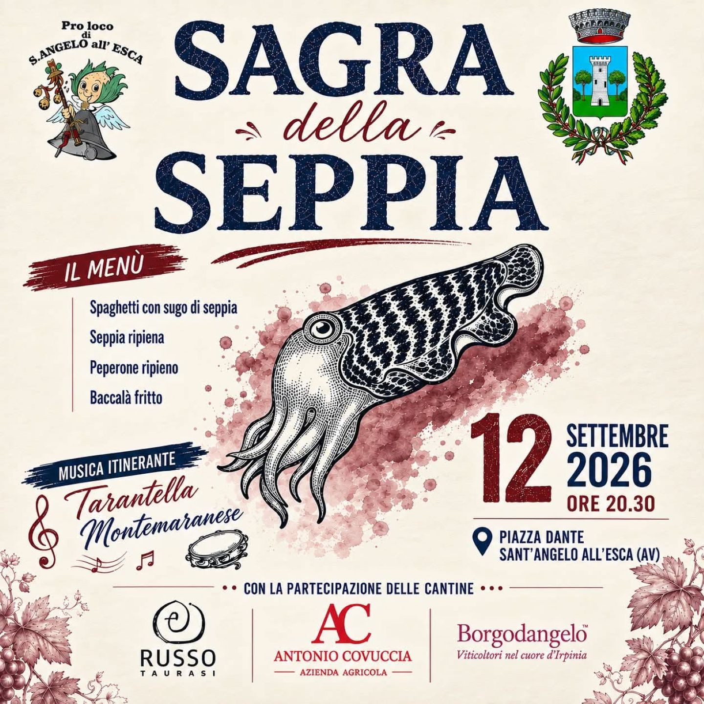 Locandina: Cresce l’attesa a Sant’Angelo all’Esca per “La Sagra della Seppia” — Sant'Angelo all'Esca