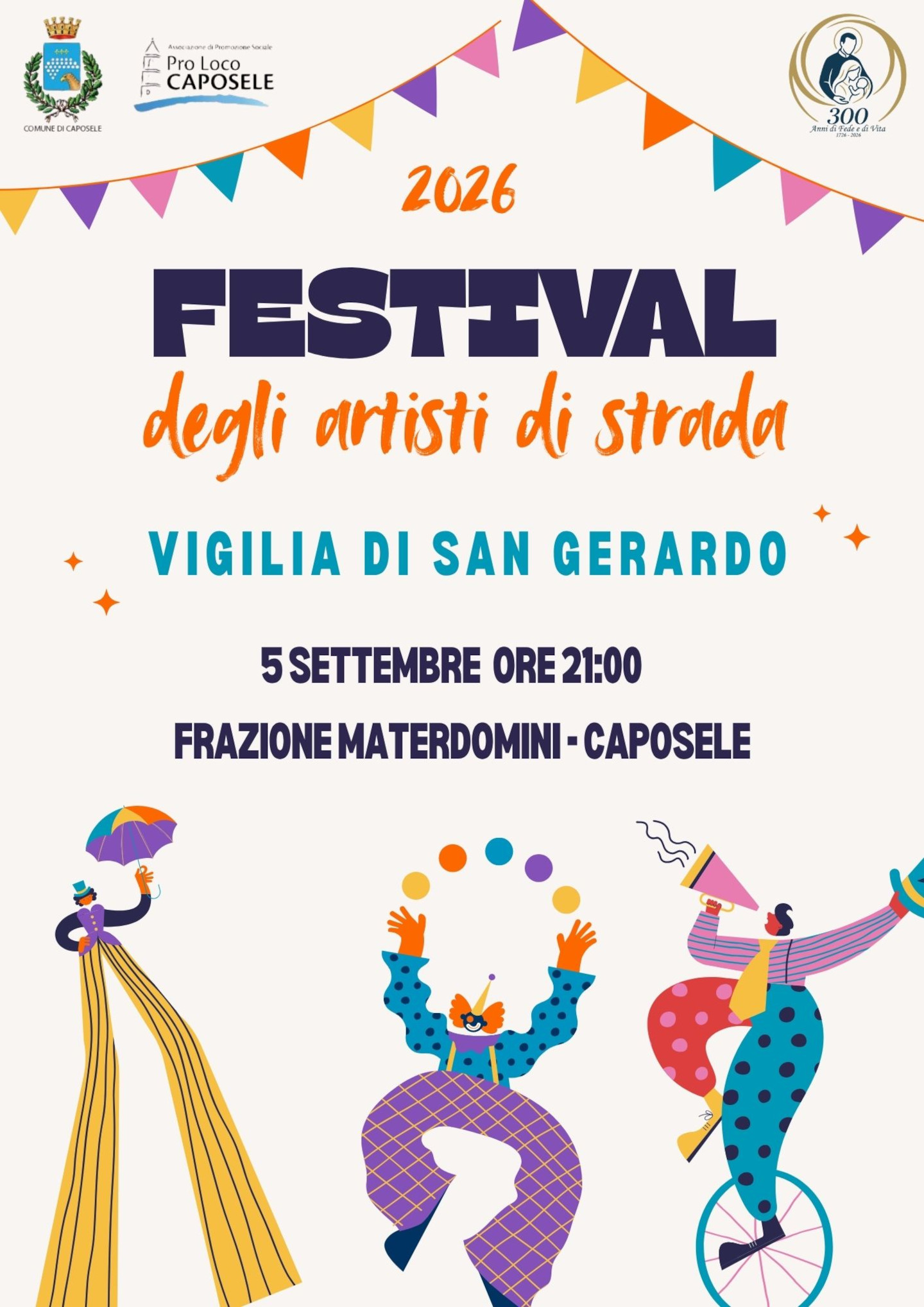 Locandina: A Materdomini il Festival degli Artisti di Strada VIII edizione — Caposele